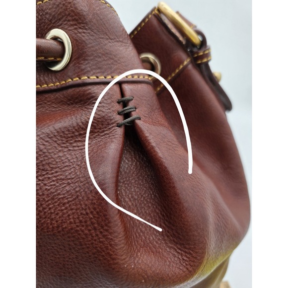 Dooney‎ And Bourke Large Forentine Bucket Purse Chestnut Pre Loved #0273 - Picture 14 of 16